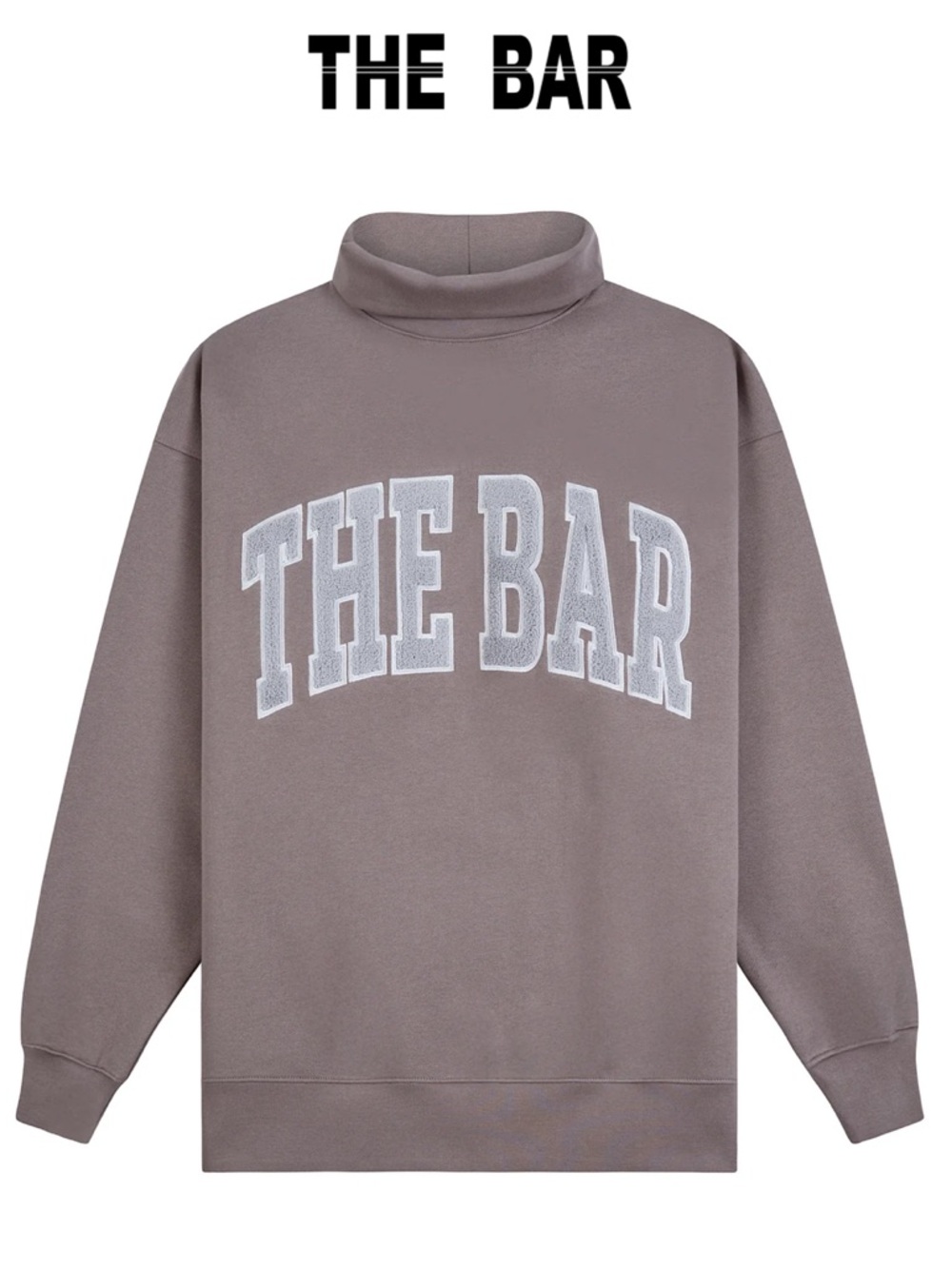 The Bar Arlo Highest Neck Sweatshirt in Cinder / Grey